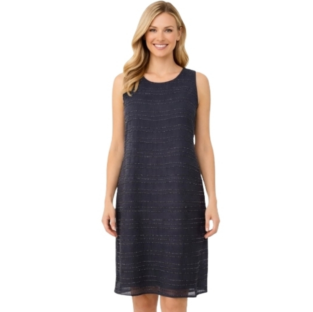 Gentle Fawn Bohemian NWT Navy Blue Beaded Shift Dress Medium Cocktail Formal